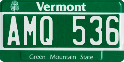 VT license plate AMQ536