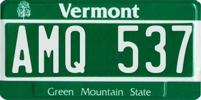 VT license plate AMQ537