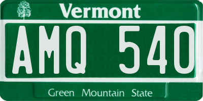VT license plate AMQ540