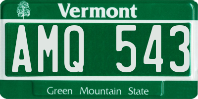 VT license plate AMQ543