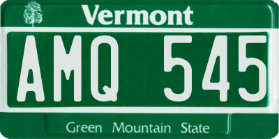 VT license plate AMQ545