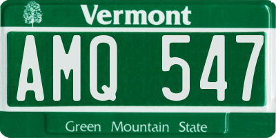 VT license plate AMQ547