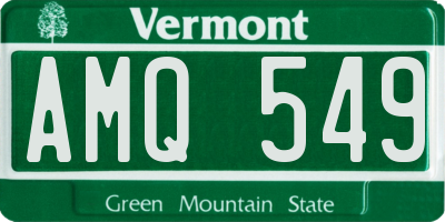 VT license plate AMQ549