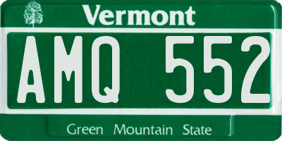 VT license plate AMQ552