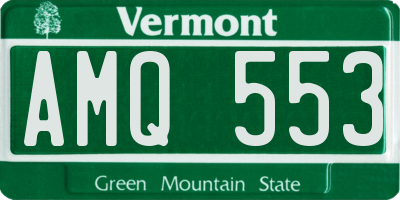 VT license plate AMQ553