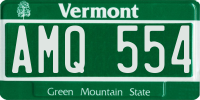 VT license plate AMQ554