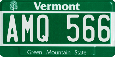 VT license plate AMQ566