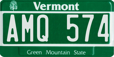 VT license plate AMQ574