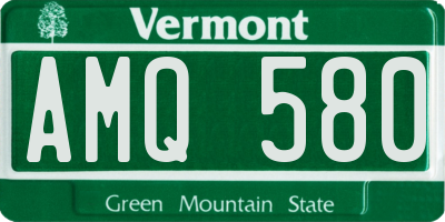 VT license plate AMQ580