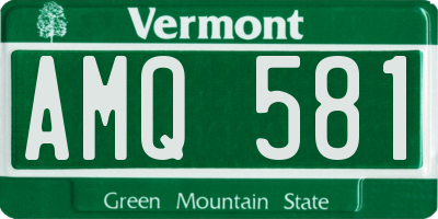 VT license plate AMQ581