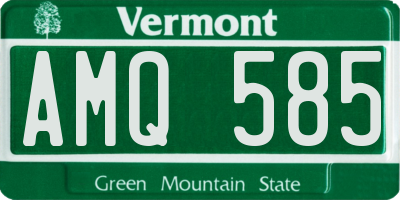 VT license plate AMQ585