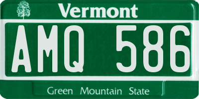 VT license plate AMQ586