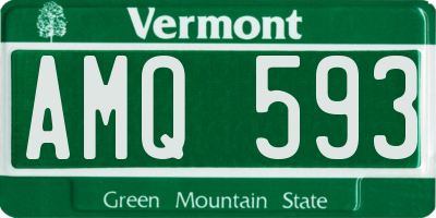 VT license plate AMQ593