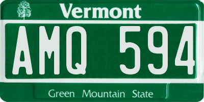 VT license plate AMQ594