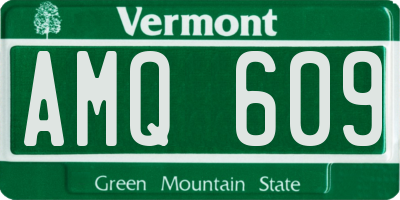 VT license plate AMQ609