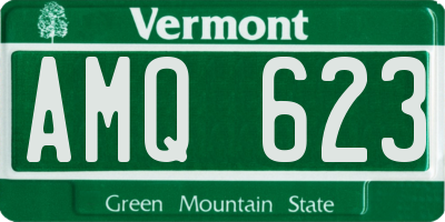 VT license plate AMQ623