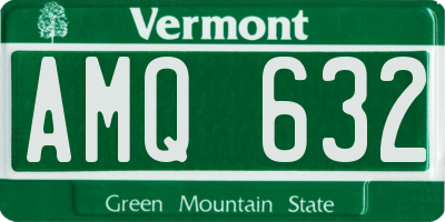 VT license plate AMQ632