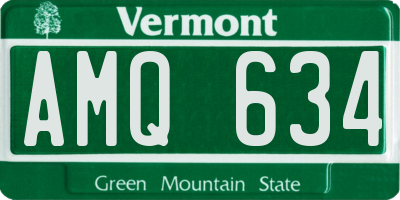 VT license plate AMQ634