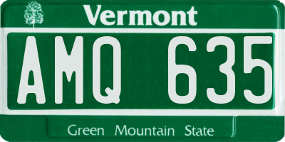 VT license plate AMQ635