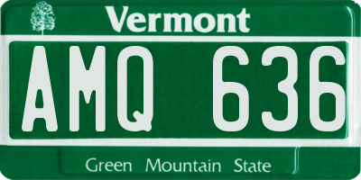 VT license plate AMQ636