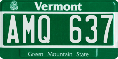 VT license plate AMQ637