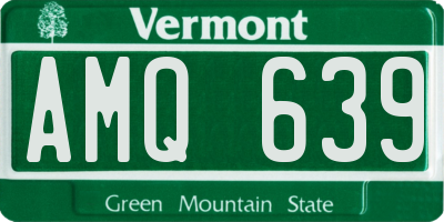 VT license plate AMQ639