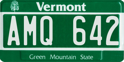 VT license plate AMQ642