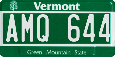 VT license plate AMQ644
