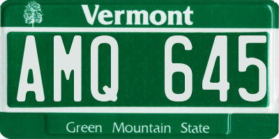 VT license plate AMQ645