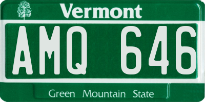 VT license plate AMQ646