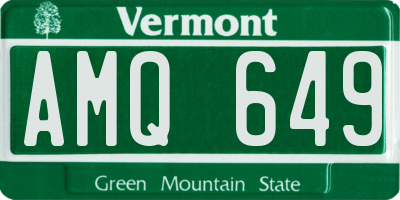 VT license plate AMQ649