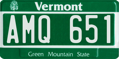 VT license plate AMQ651