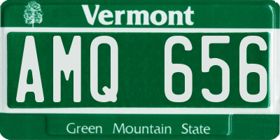 VT license plate AMQ656