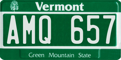 VT license plate AMQ657