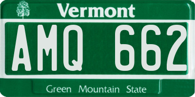 VT license plate AMQ662