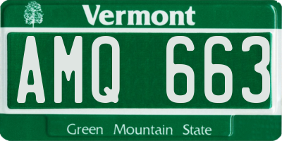 VT license plate AMQ663