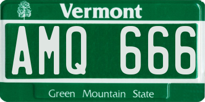 VT license plate AMQ666