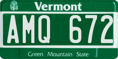VT license plate AMQ672