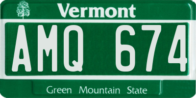 VT license plate AMQ674