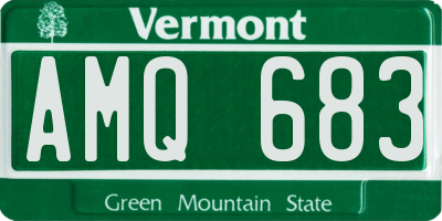 VT license plate AMQ683