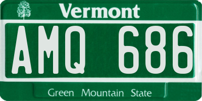 VT license plate AMQ686