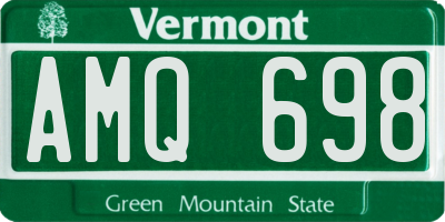 VT license plate AMQ698