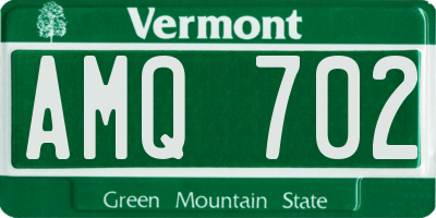 VT license plate AMQ702