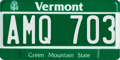 VT license plate AMQ703