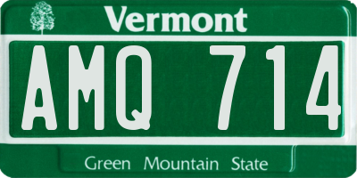 VT license plate AMQ714