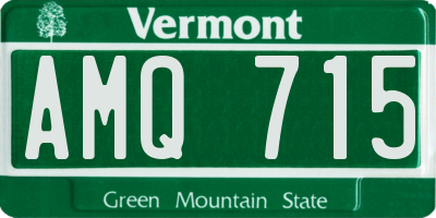 VT license plate AMQ715