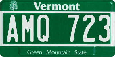 VT license plate AMQ723