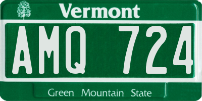 VT license plate AMQ724