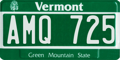 VT license plate AMQ725