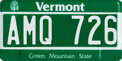 VT license plate AMQ726